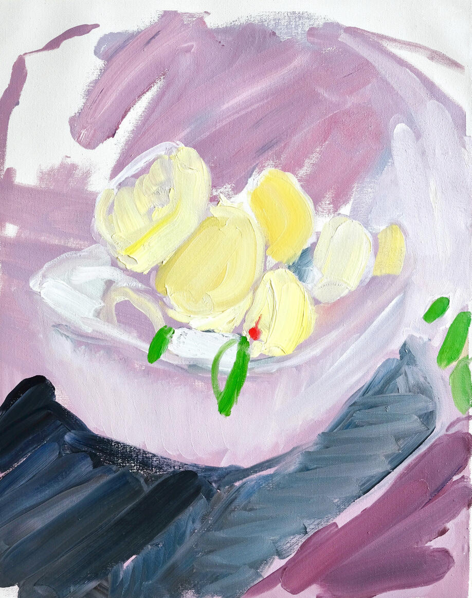 Still Life in Purple, 2017, oil on canvas, 51 x 42 cm