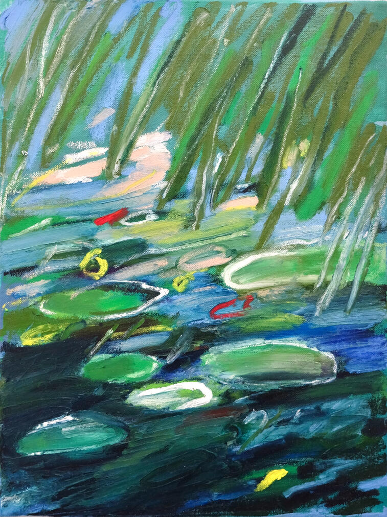Study in Miniature, 2025, Acrylic and oil bar on canvas, 40 x 30 cm
