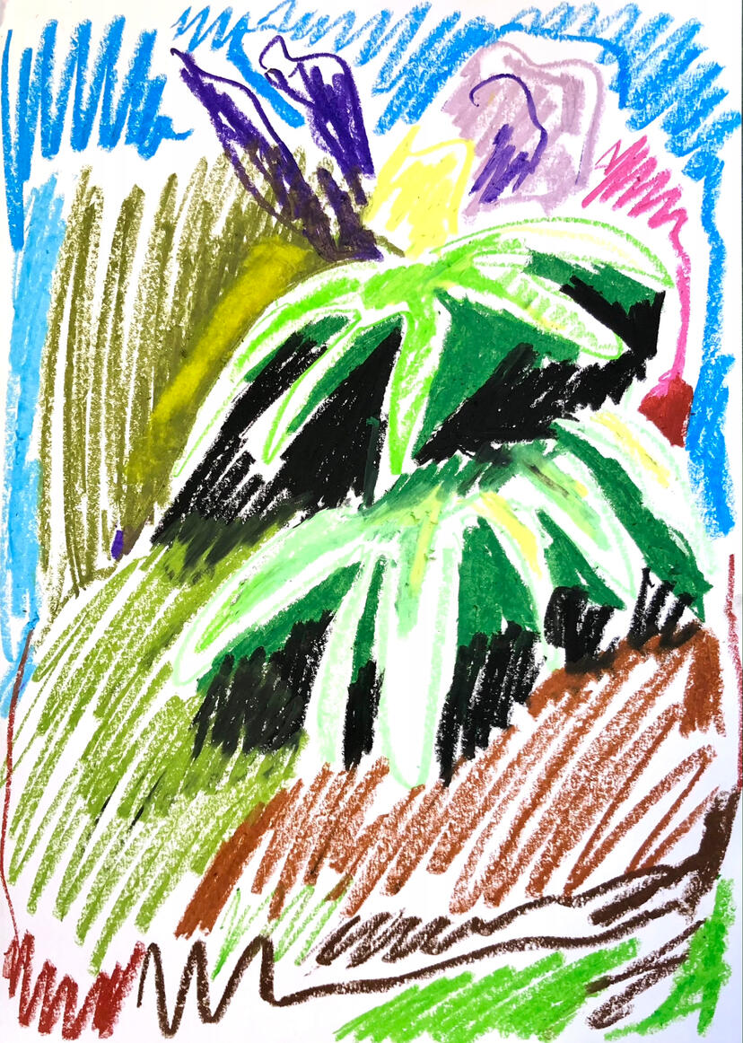 Embankment, 2020, oil pastel on paper, 60 x 42 cm