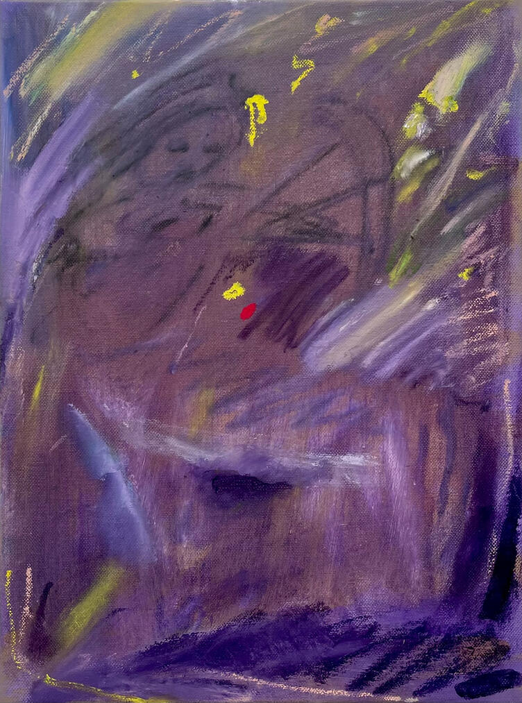 The Centaur, 2025, Acrylic, oil bar and oil pastel on canvas, 40 x 30 cm